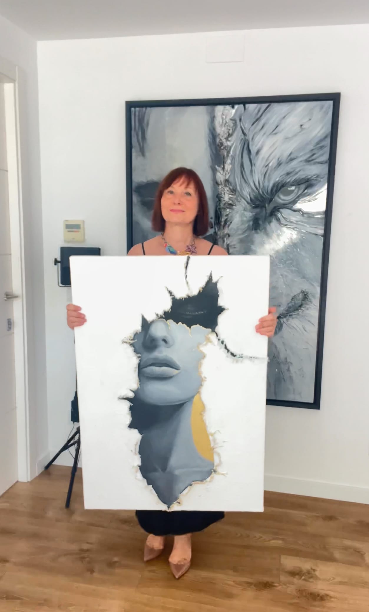Inner Golden Beauty. Sculptural Mixed Media Original Painting – Bild 4