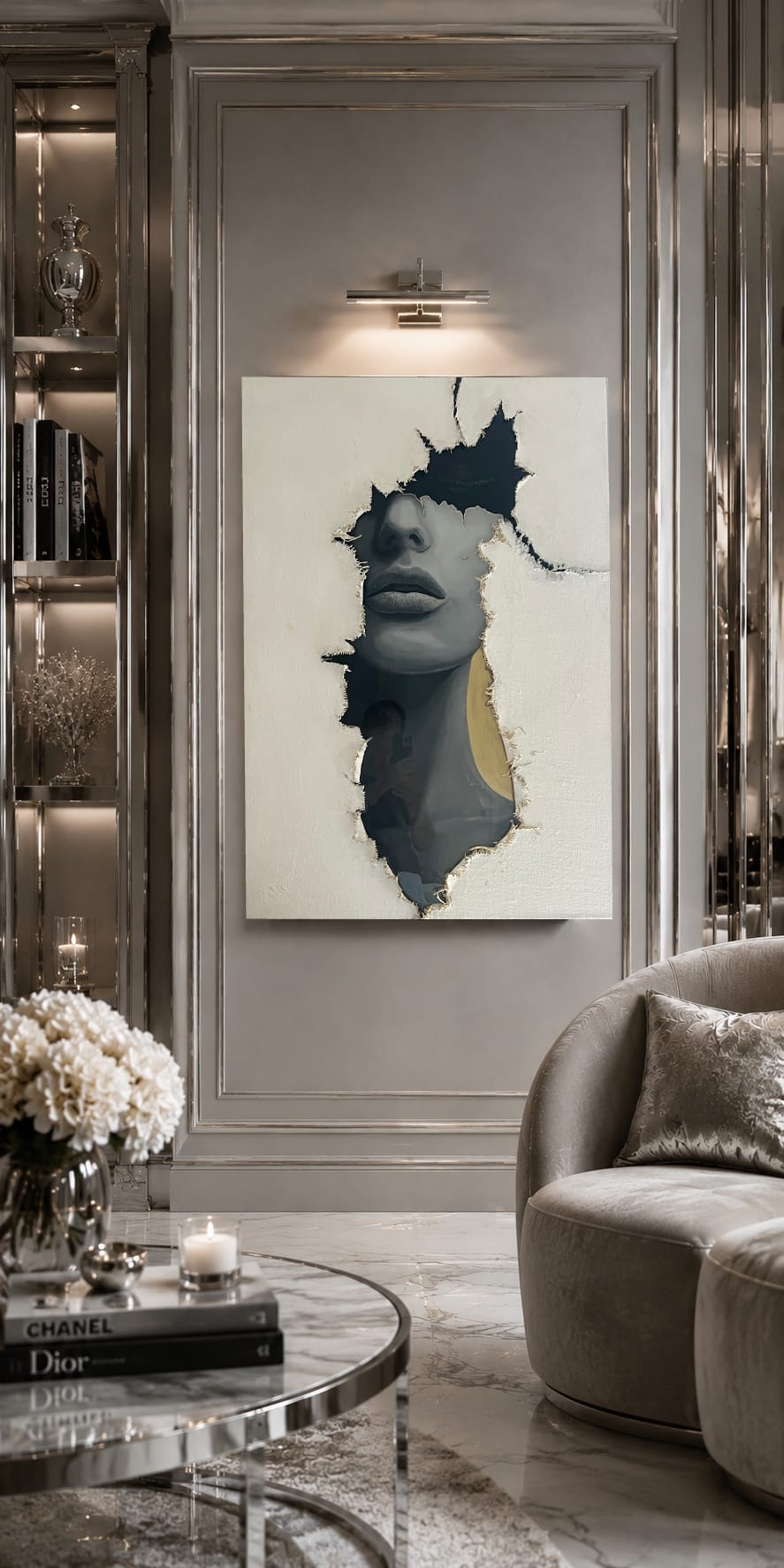 Inner Golden Beauty. Sculptural Mixed Media Original Painting – Bild 5