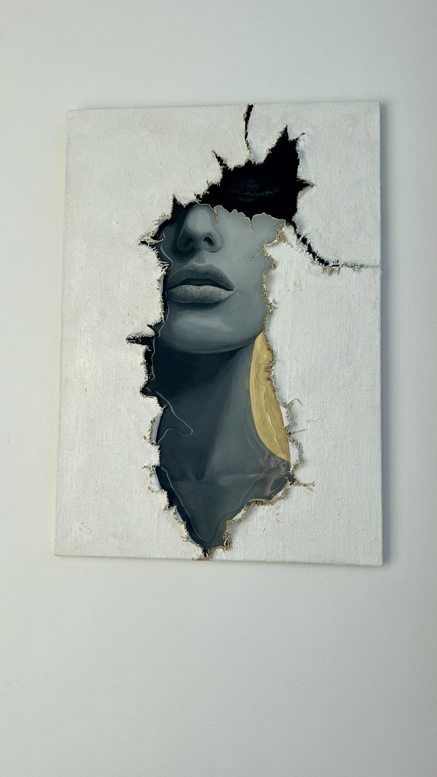 Inner Golden Beauty. Sculptural Mixed Media Original Painting – Bild 2
